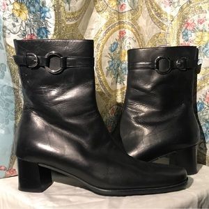 Coach Women's Irina Black Leather Zip Mid-Calf Boo